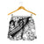 Polynesia Shorts for Women Polynesian Tropical Flowers Black Pastel Vibes - Polynesian Pride
