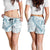 Polynesia Shorts for Women Polynesian Tropical Flowers Blue Pastel Vibes - Polynesian Pride