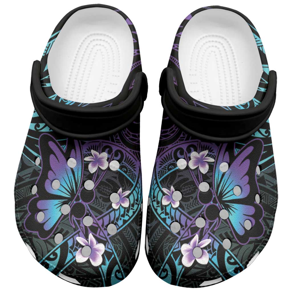 Polynesia Suicide Prevention Awareness Clogs Shoes Your Life Is Worth Living For Polynesian Purple