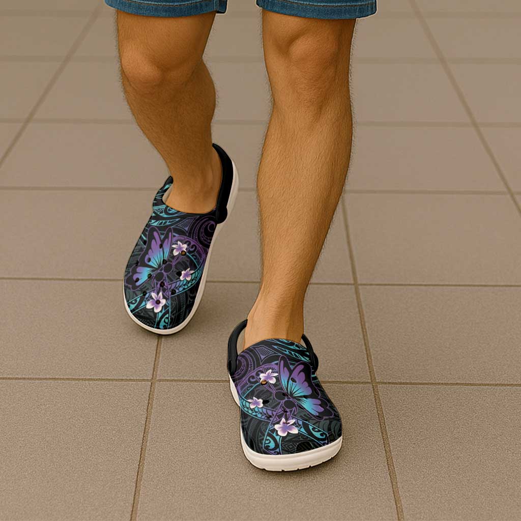 Polynesia Suicide Prevention Awareness Clogs Shoes Your Life Is Worth Living For Polynesian Purple LT14 - Polynesian Pride