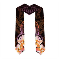 Polynesian Art Tattoo Graduation Stole Plumeria Flowers Peach Gradient LT05 - Polynesian Pride