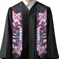 Polynesian Art Tattoo Graduation Stole Plumeria Flowers Pink Gradient LT05 - Polynesian Pride