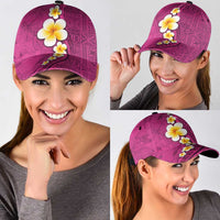 Polynesian Hibiscus and Plumeria Tapa Pattern Classic Cap Pink Color LT03