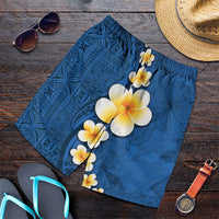 Polynesian Hibiscus and Plumeria Tapa Pattern Shorts for Men Blue Color LT03 Blue - Polynesian Pride
