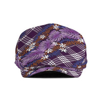 Polynesian Monstera Tiare Floral Jeff Hat Lavender Tropical Plaid - Polynesian Pride