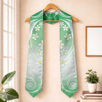 Polynesian Pattern Graduation Stole With Plumeria Green LT05 One Size Green - Polynesian Pride