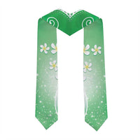 Polynesian Pattern Graduation Stole With Plumeria Green LT05 - Polynesian Pride