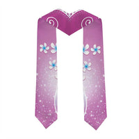 Polynesian Pattern Graduation Stole With Plumeria Pink LT05 - Polynesian Pride