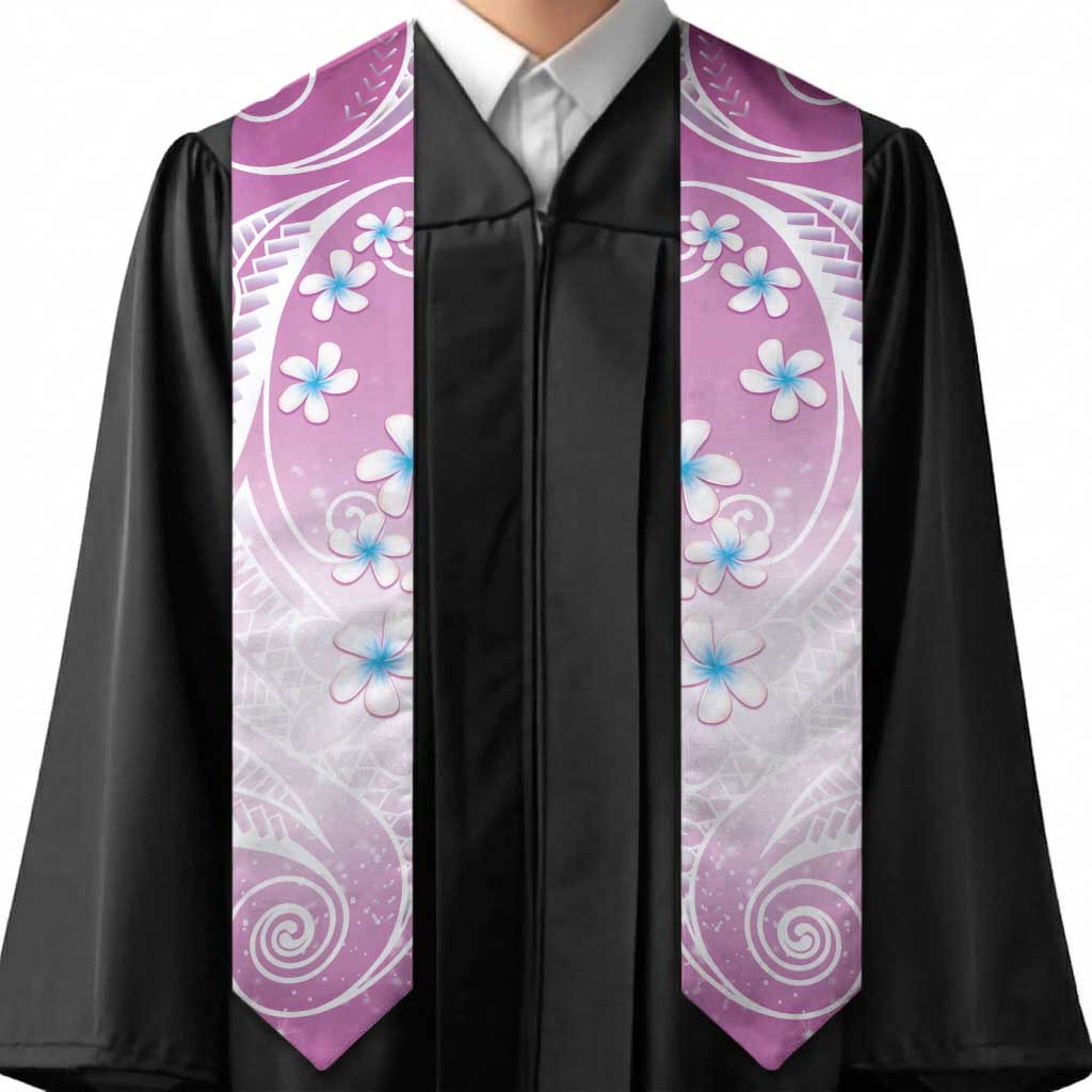 Polynesian Pattern Graduation Stole With Plumeria Pink LT05 - Polynesian Pride