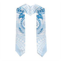 Polynesian Pattern With Plumeria Flowers Graduation Stole Blue LT05 - Polynesian Pride