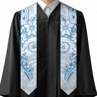 Polynesian Pattern With Plumeria Flowers Graduation Stole Blue LT05 - Polynesian Pride