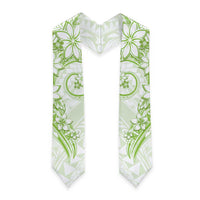 Polynesian Pattern With Plumeria Flowers Graduation Stole Lime Green LT05 - Polynesian Pride