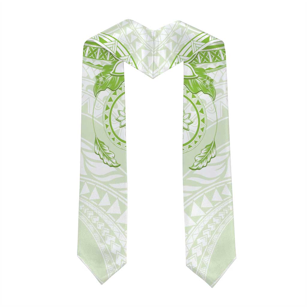 Polynesian Pattern With Plumeria Flowers Graduation Stole Lime Green LT05 - Polynesian Pride