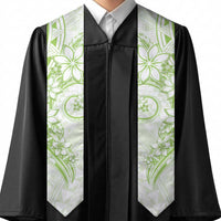Polynesian Pattern With Plumeria Flowers Graduation Stole Lime Green LT05 - Polynesian Pride