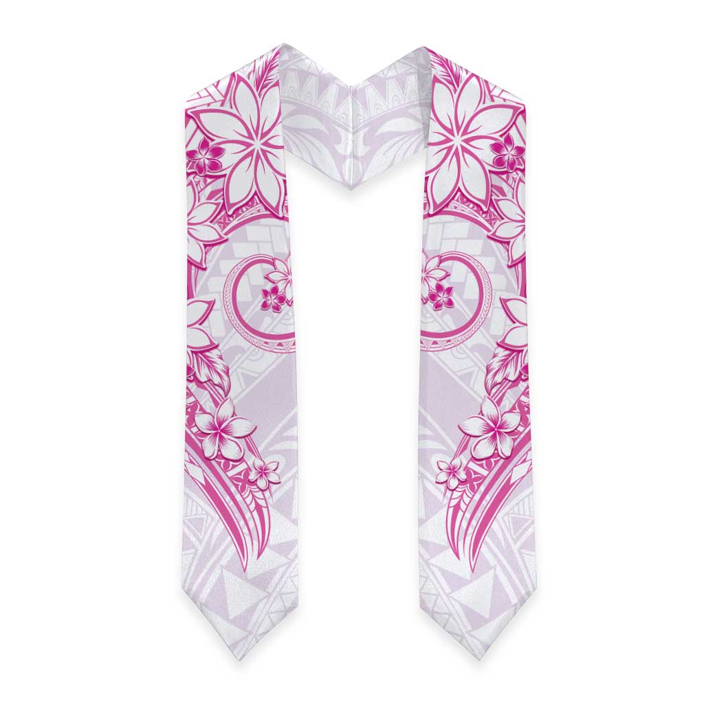 Polynesian Pattern With Plumeria Flowers Graduation Stole Pink LT05 - Polynesian Pride