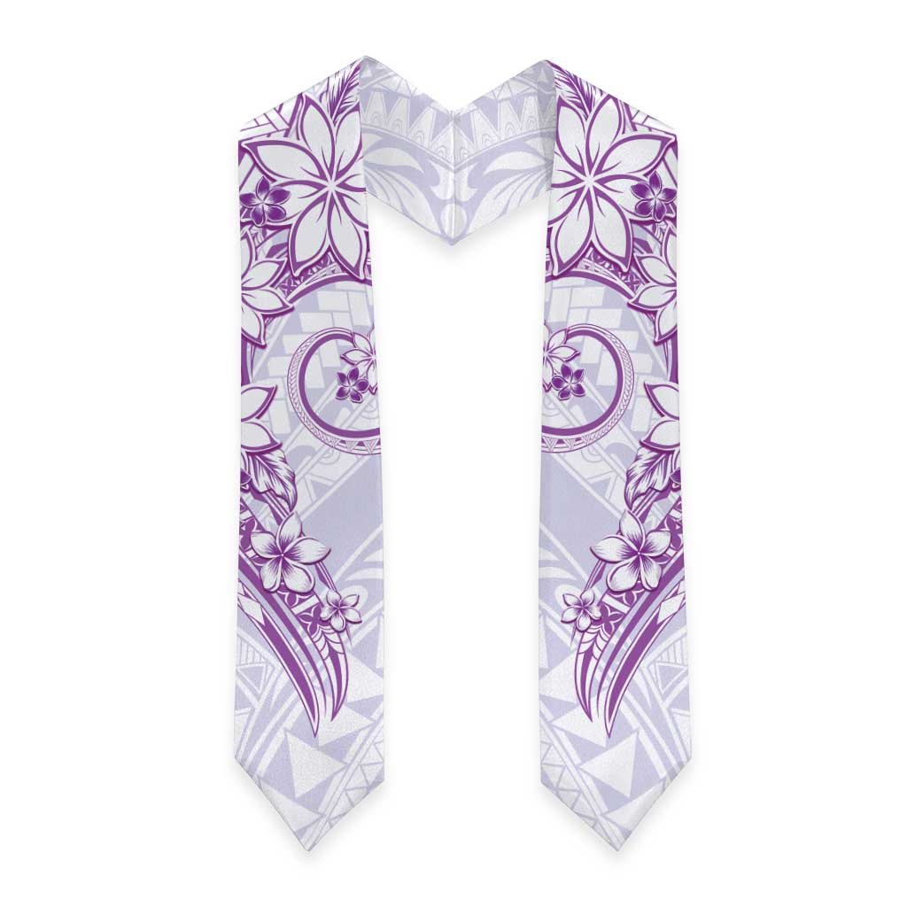 Polynesian Pattern With Plumeria Flowers Graduation Stole Purple LT05 - Polynesian Pride