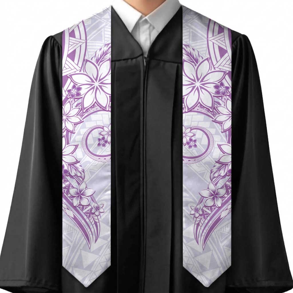Polynesian Pattern With Plumeria Flowers Graduation Stole Purple LT05 - Polynesian Pride