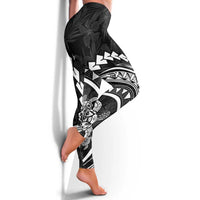 Polynesian Pride Leggings Turtle Hibiscus Luxury Style - Black - Polynesian Pride