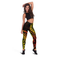 Polynesian Pride Leggings Turtle Hibiscus Luxury Style - Reggae Ver2 - Polynesian Pride