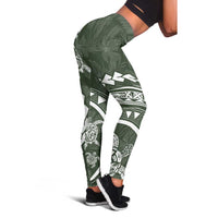 Polynesian Pride Leggings Turtle Hibiscus Luxury Style - Sage - Polynesian Pride