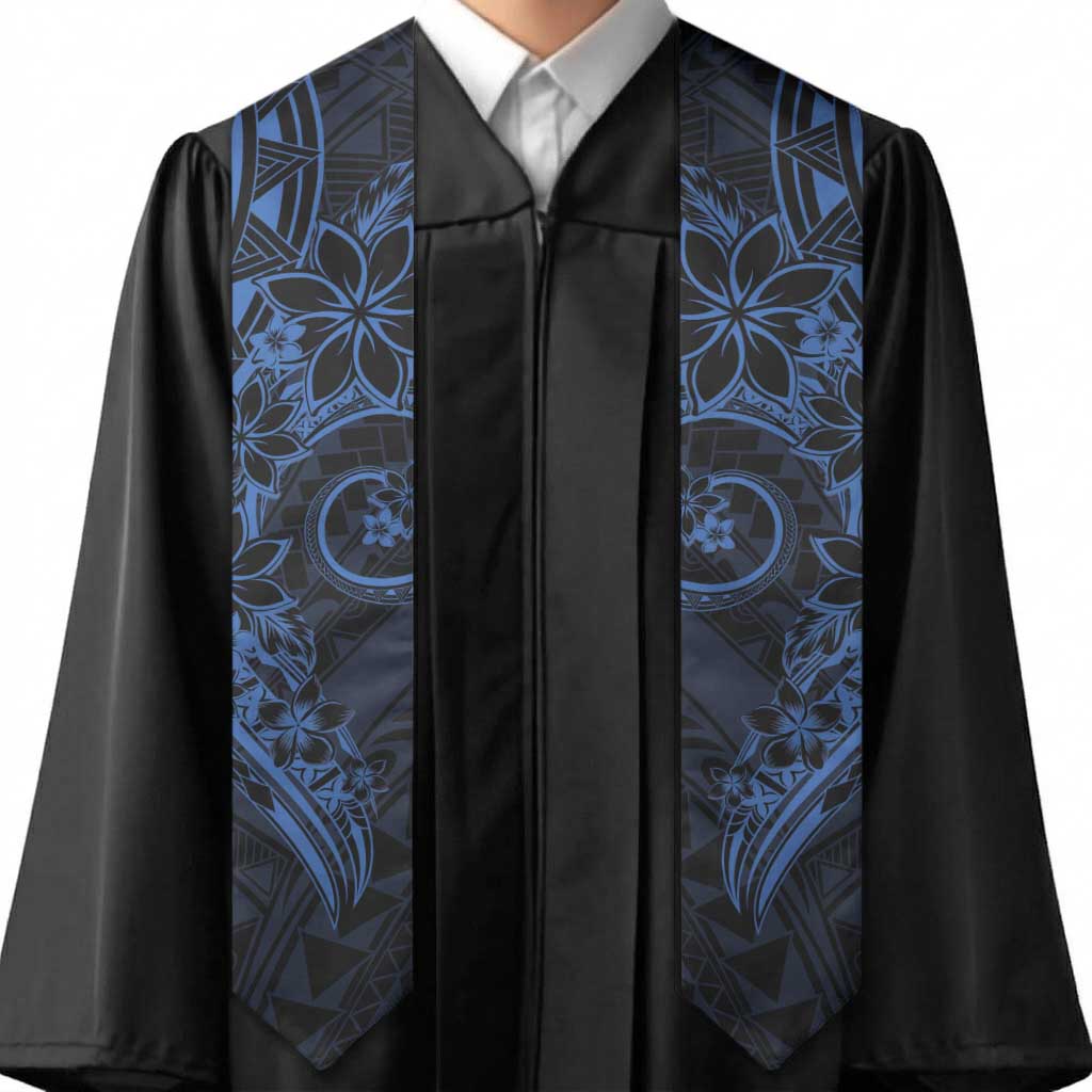 Polynesian Sunset Plumeria Graduation Stole Navy Polynesian Tattoo LT05 - Polynesian Pride
