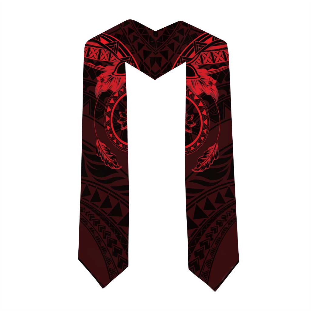 Polynesian Sunset Plumeria Graduation Stole Red Polynesian Tattoo LT05 - Polynesian Pride