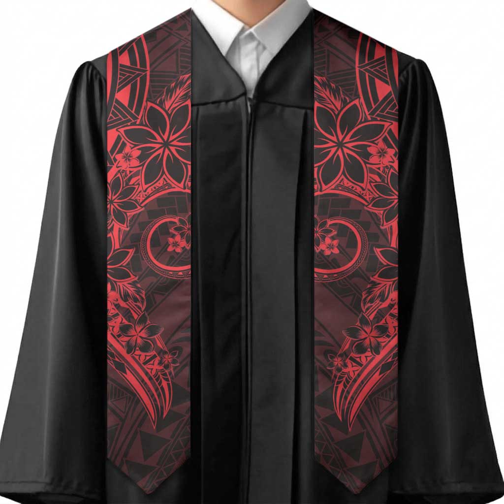 Polynesian Sunset Plumeria Graduation Stole Red Polynesian Tattoo LT05 - Polynesian Pride