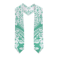 Polynesian Tiare Flower Cyan Pastel Graduation Stole LT14 - Polynesian Pride