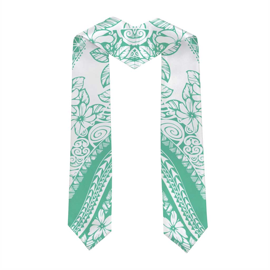 Polynesian Tiare Flower Cyan Pastel Graduation Stole LT14 - Polynesian Pride