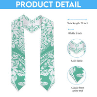Polynesian Tiare Flower Cyan Pastel Graduation Stole LT14 - Polynesian Pride