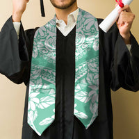 Polynesian Tiare Flower Cyan Pastel Graduation Stole LT14 - Polynesian Pride