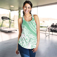 Polynesian Tiare Flower Cyan Pastel Women Racerback Tank LT14 - Polynesian Pride