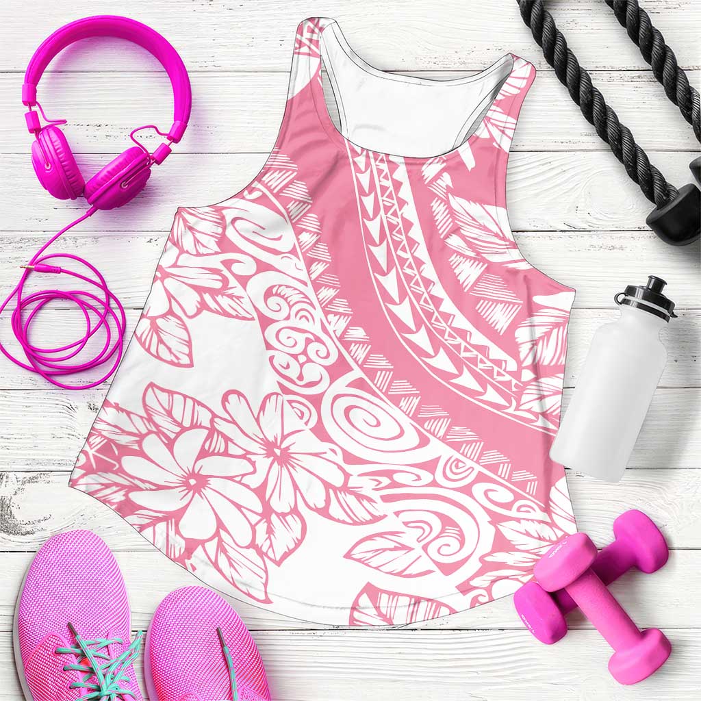 Polynesian Tiare Flower Pink Pastel Women Racerback Tank LT14 Pink - Polynesian Pride