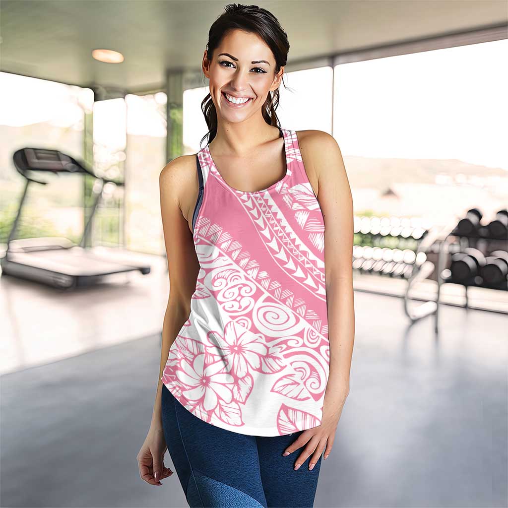 Polynesian Tiare Flower Pink Pastel Women Racerback Tank LT14 - Polynesian Pride