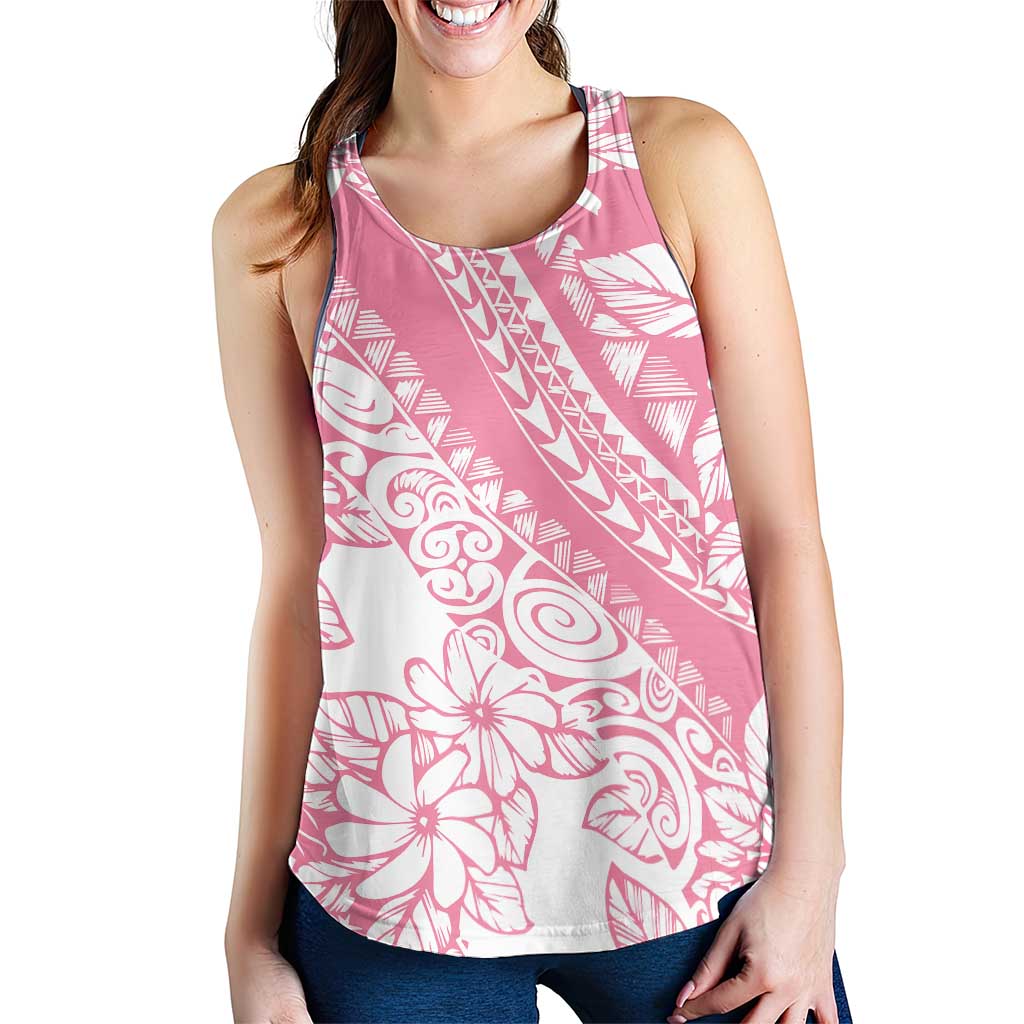 Polynesian Tiare Flower Pink Pastel Women Racerback Tank LT14 - Polynesian Pride