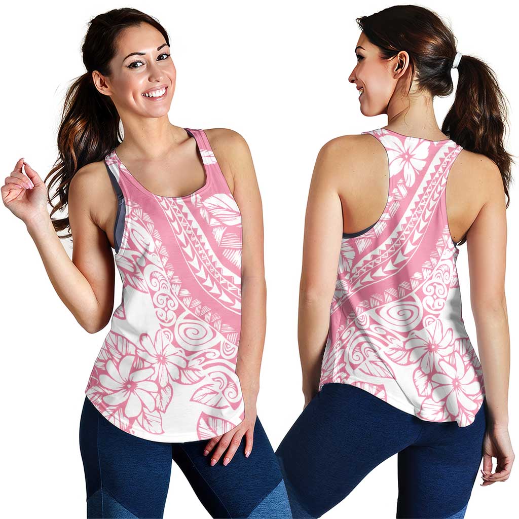 Polynesian Tiare Flower Pink Pastel Women Racerback Tank LT14 - Polynesian Pride