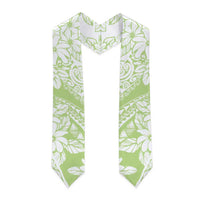 Polynesian Tiare Flower Sage Green Pastel Graduation Stole LT14 - Polynesian Pride