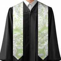 Polynesian Tiare Flower Sage Green Pastel Graduation Stole LT14 - Polynesian Pride