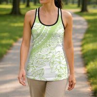 Polynesian Tiare Flower Sage Green Pastel Hollow Tank Top LT14 - Polynesian Pride