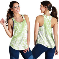 Polynesian Tiare Flower Sage Green Pastel Women Racerback Tank LT14 - Polynesian Pride