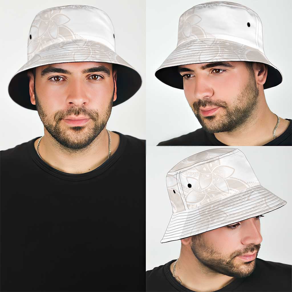 Polynesian Tribal Plumeria Lotu Tamaiti Bucket Hat Pastel Nude - Polynesian Pride