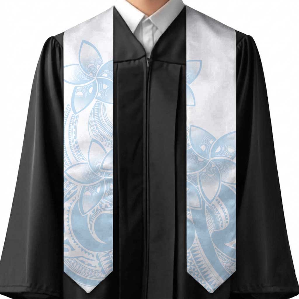 Polynesian Tribal Plumeria Lotu Tamaiti Graduation Stole Pastel Sky Blue LT9 - Polynesian Pride