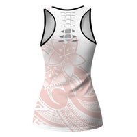 Polynesian Tribal Plumeria Lotu Tamaiti Hollow Tank Top Pastel Blush LT9 - Polynesian Pride