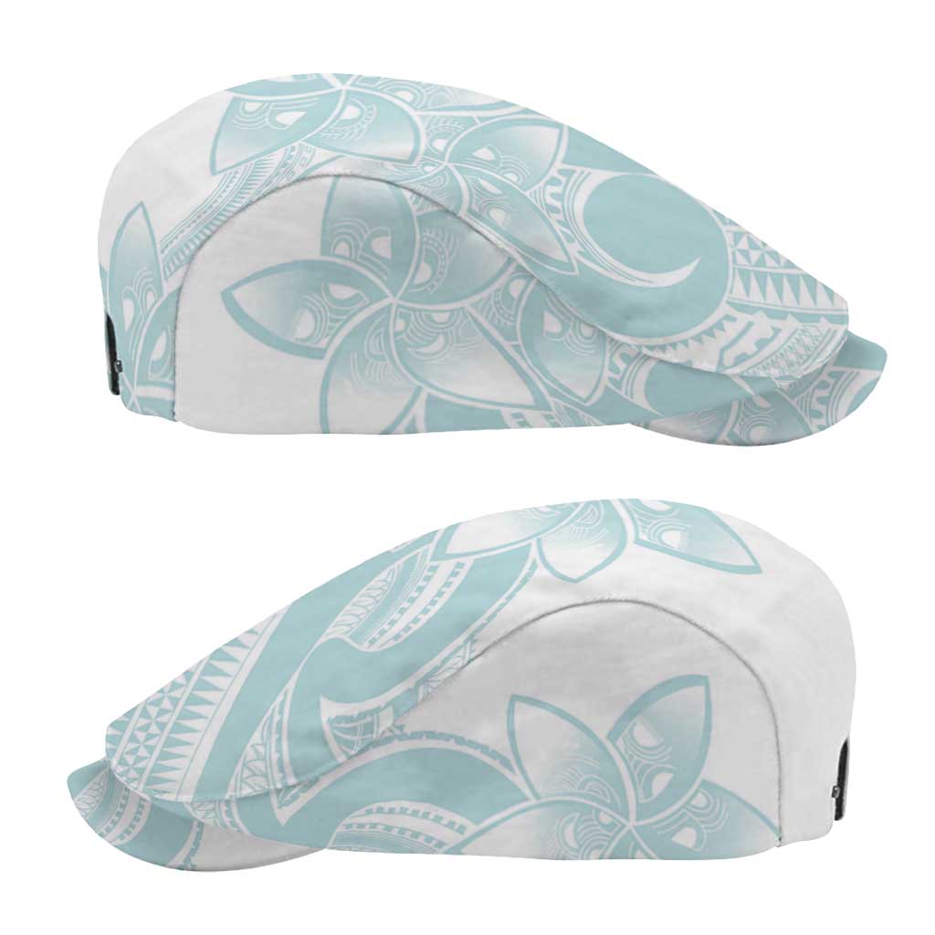 Polynesian Tribal Plumeria Lotu Tamaiti Jeff Hat Pastel Cyan - Polynesian Pride