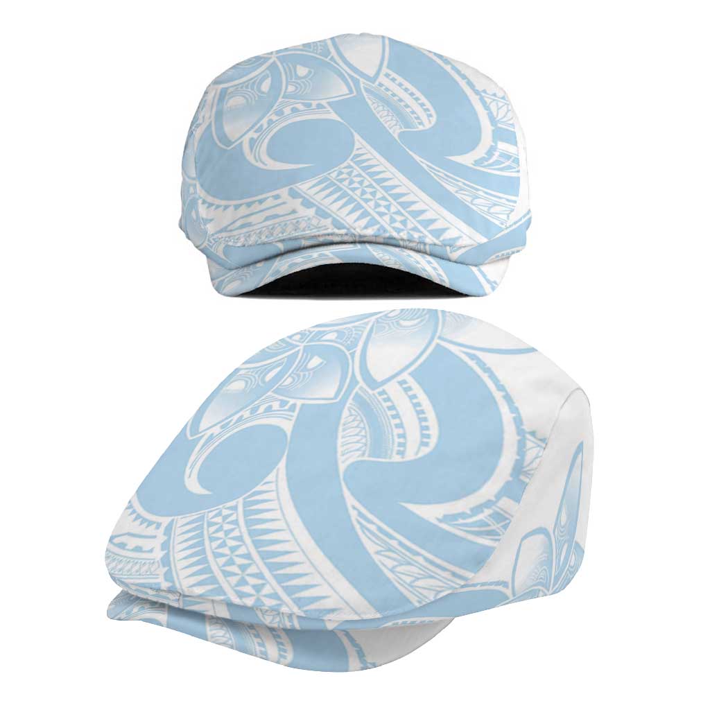 Polynesian Tribal Plumeria Lotu Tamaiti Jeff Hat Pastel Sky Blue - Polynesian Pride