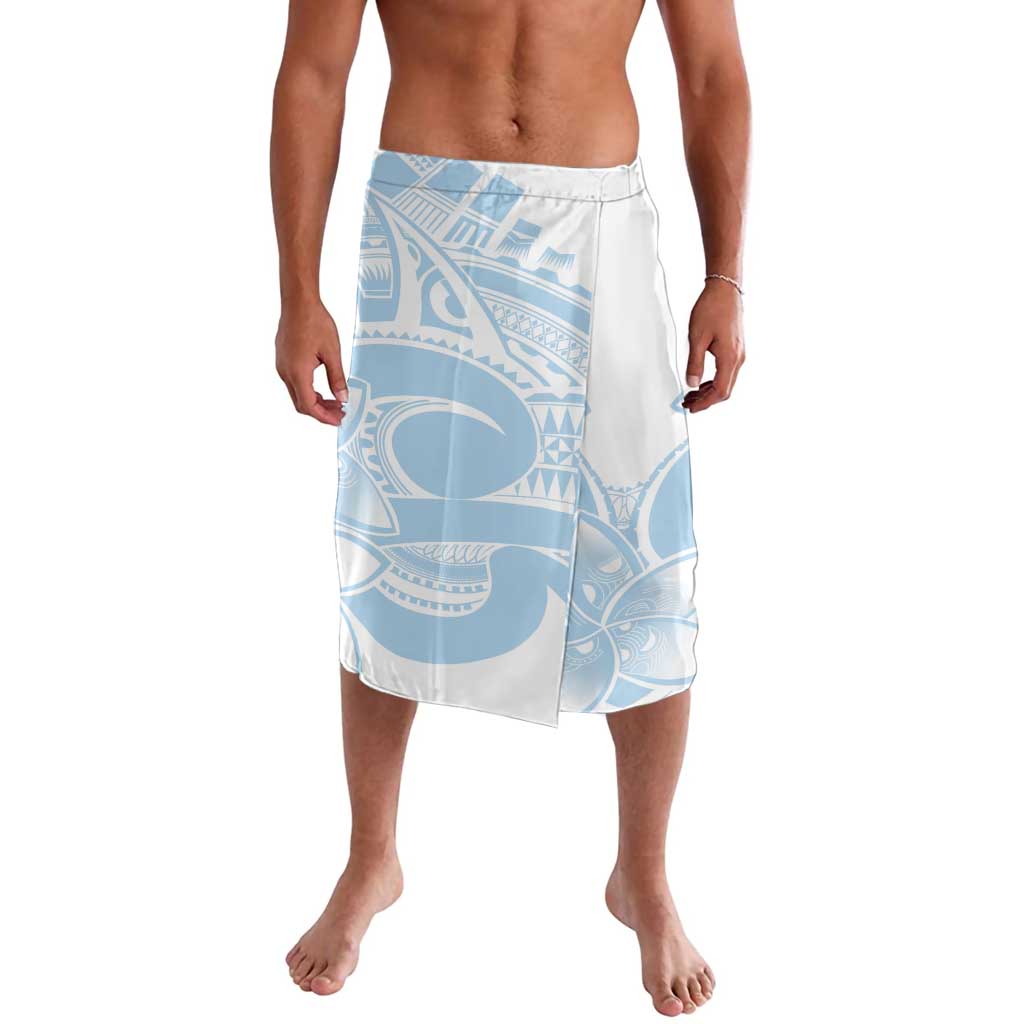 Polynesian Tribal Plumeria Lotu Tamaiti Lavalava Pastel Sky Blue - Polynesian Pride