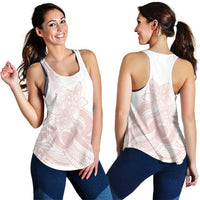 Polynesian Tribal Plumeria Lotu Tamaiti Women Racerback Tank Pastel Blush - Polynesian Pride