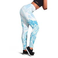Polynesian Women's Day Leggings Plumeria Passion - Turquoise LT7