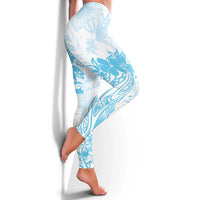 Polynesian Women's Day Leggings Plumeria Passion - Turquoise LT7