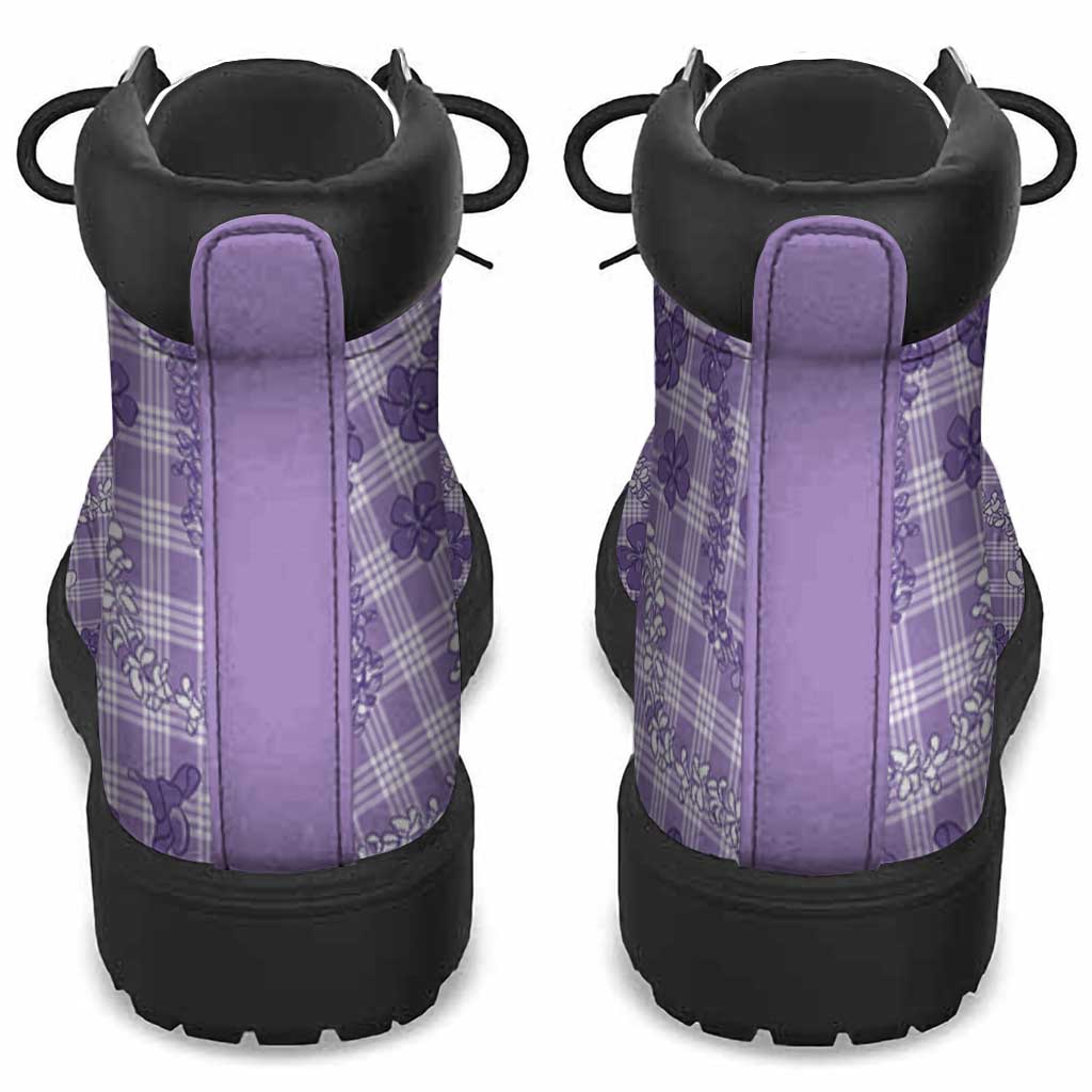 Poni Aloha Hawaii All Season Boots Plumeria Lei With Palaka Motif - Polynesian Pride